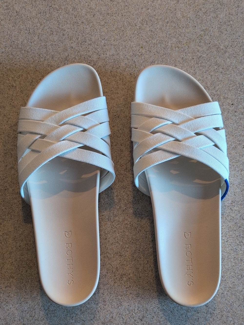Rothy's White Crisscross Slide Sandals